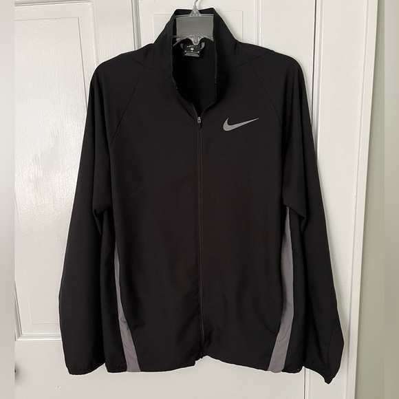Nike Dri-Fit Track Jacket Men's Size M Black Grey Athletic Sports Athleisure - Picture 1 of 13